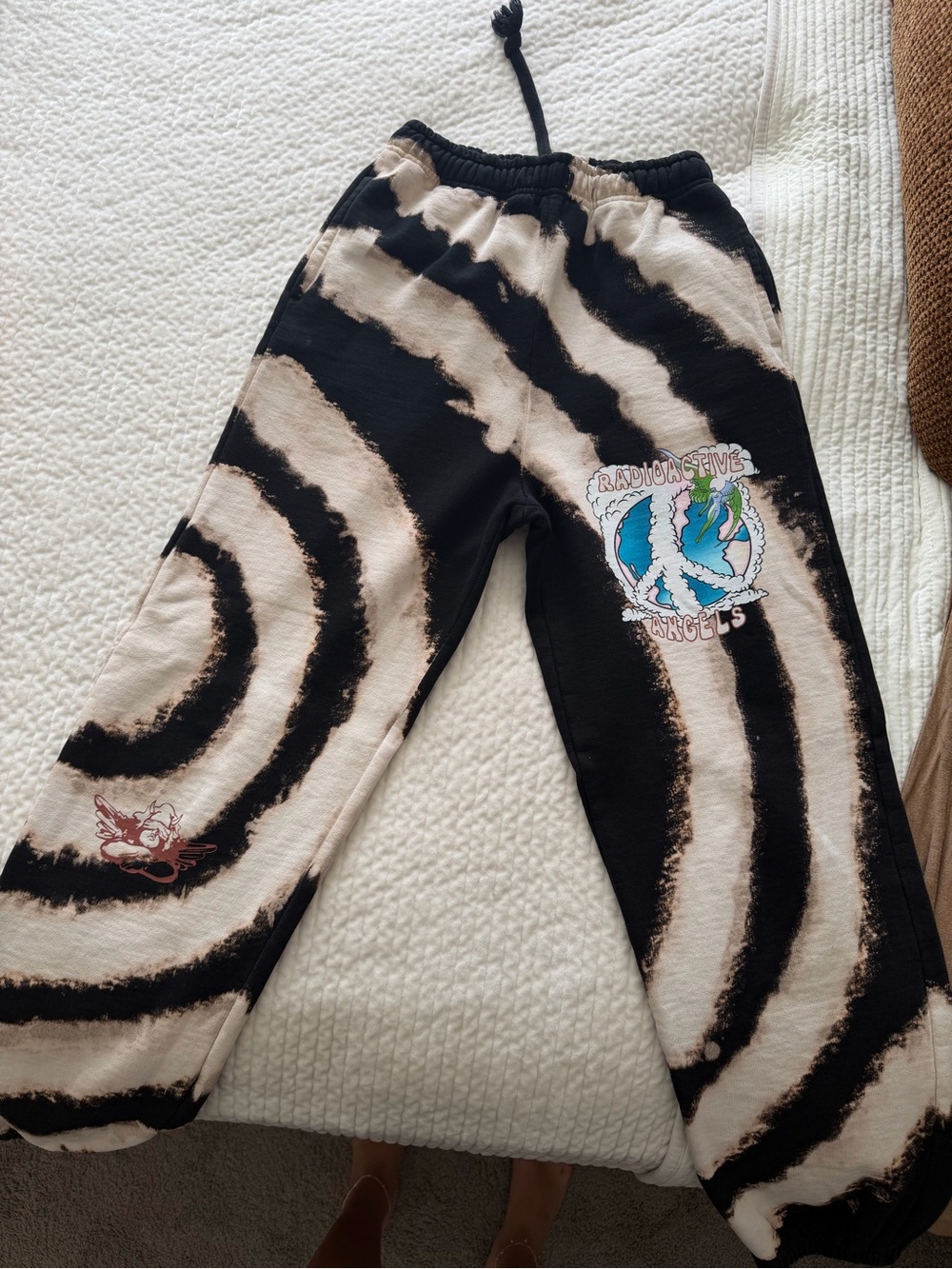 Boys Lie Black and Cream Tie-Dye Jogger Pants